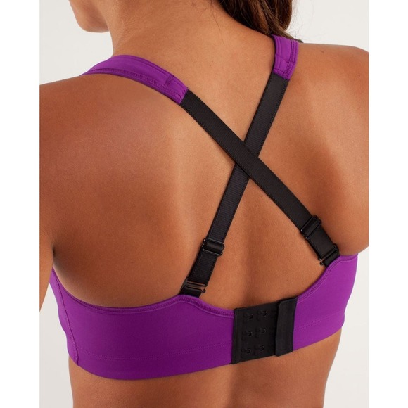Lululemon Ta Ta Tamer II Tender Violet & Black 32DD Sports Bra - Picture 3 of 6